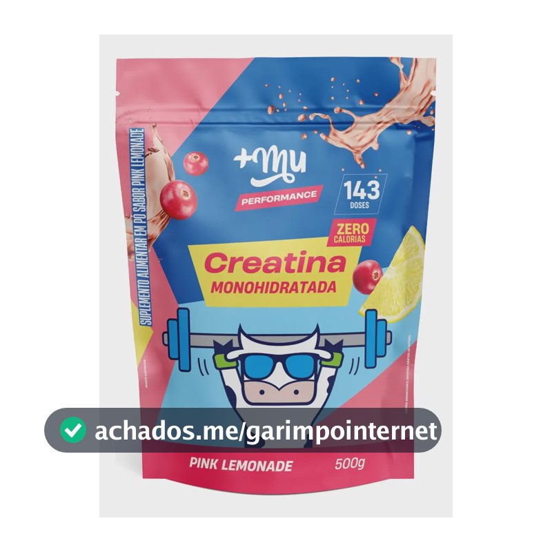 Creatina +Mu em pó sabor Limonada rosa x 500g
