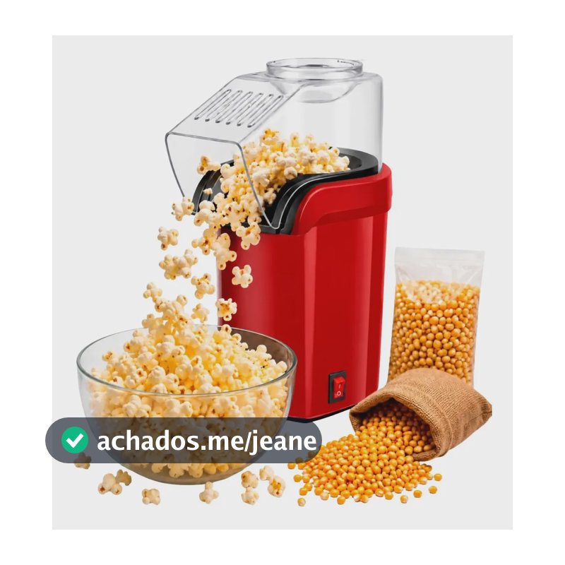 Pipoqueira Elétrica Compacta Portátil Sem Oleo 110v Ou 220v Vermelho 127v