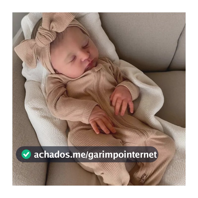 Brastoy Bebê Reborn Olhos Fechados Boneca Menina Silicone 48cm lavável Presentes-m76