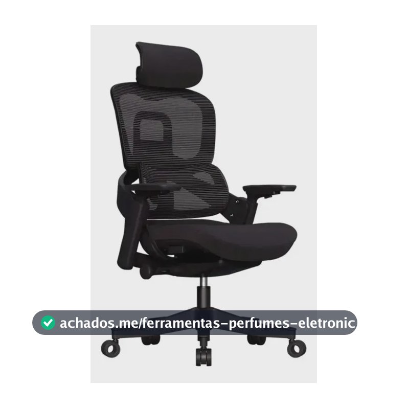 Cadeira De Escritorio Elements Calira Mesh Respirável Suporte Lombar Preta
