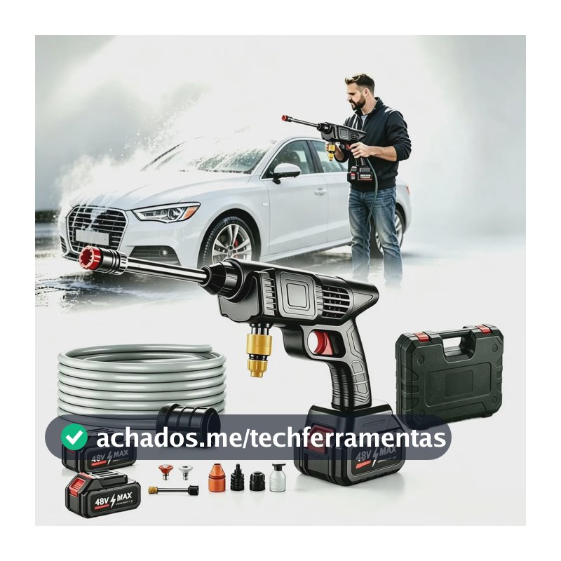 Lavadora de Alta Pressão CHOCYN Portátil Sem Fio 48V com Baterias e Maleta