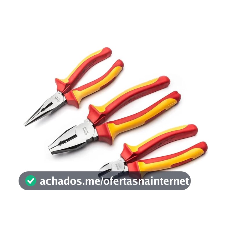 Jogo De Alicates Isolados Vde Com 3 Peças St09261sj - Sata