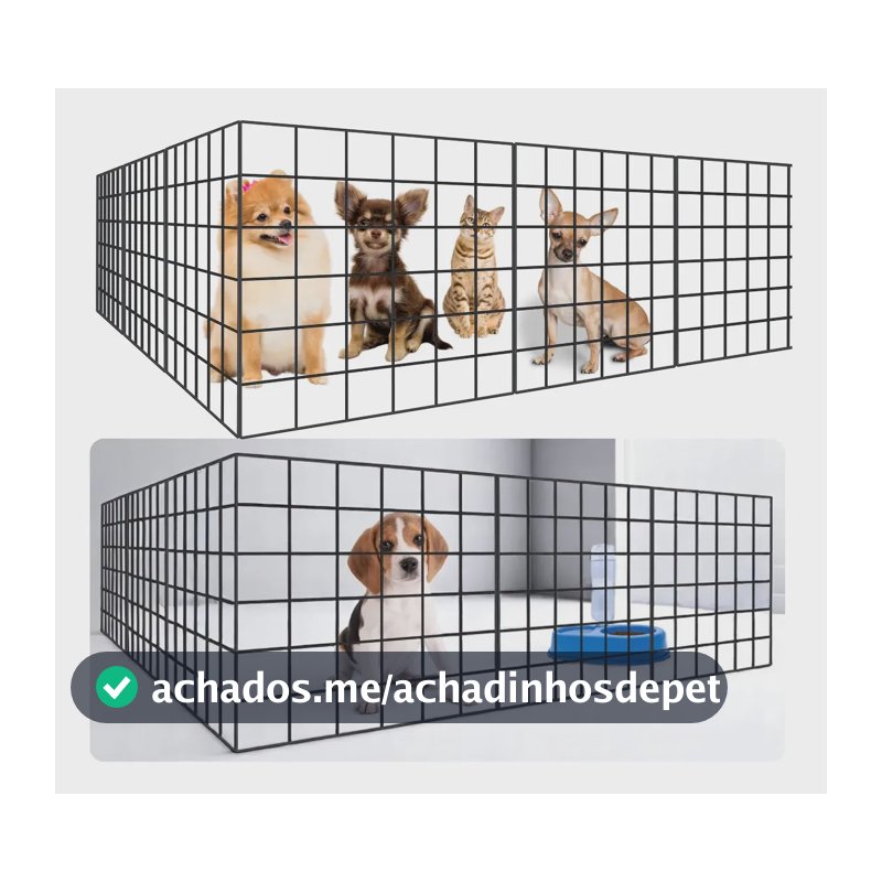 Grade Pet Cercadinho Cercado De Filhotinho Cerca 1,80 Metros Cor Preto