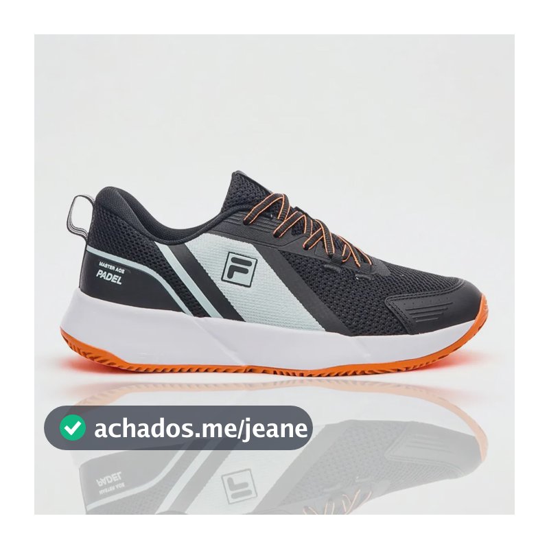Tênis Fila Master Ace Masculino Clay Padel Tennis Original Preto/verde Mar/laranja Liso 41 Br