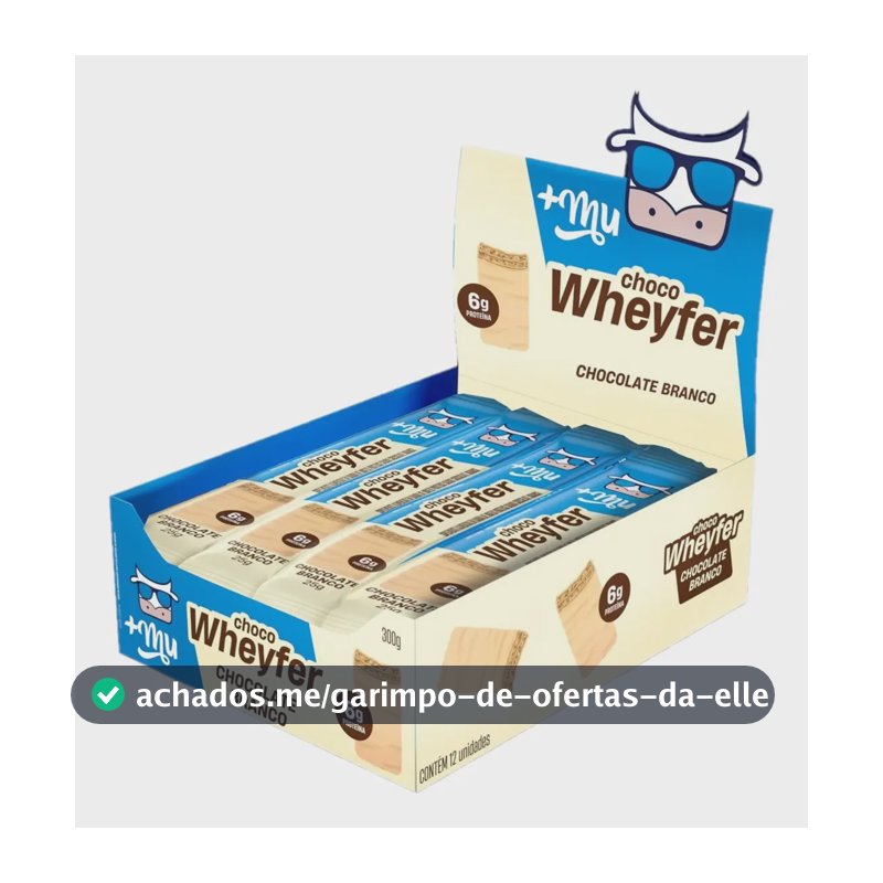 Proteína +mu Chocowheyfer Em Barra De Proteína Sabor Chocolate Branco 12 Un