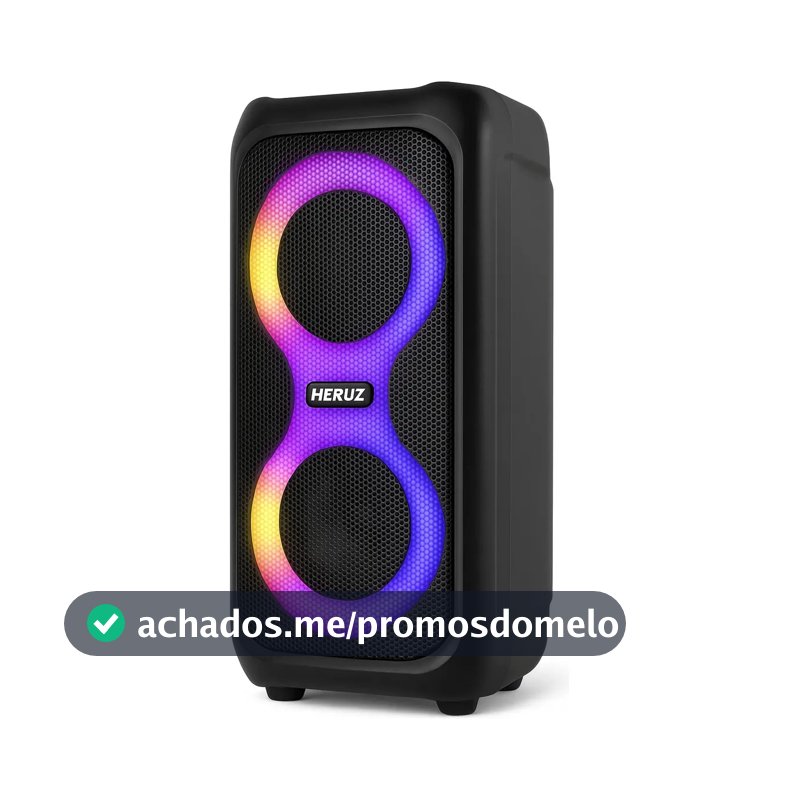 Caixa de Som Bluetooth Caixinha Grande 2 Altos Falantes 10w-hz 5.0 Boombox Com Radio Fm E Entrada Usb Pendrive