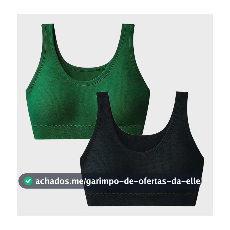 Kit 2 Top Nadador Fitness Com Bojo Costura Reforçada Fitness Preta-verde P