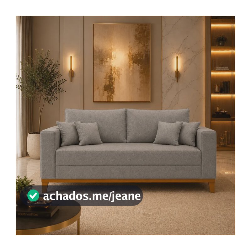 Sofa Madeira 2 Lugares Beny Confortavel Recepção Lazer Luxo Cardoso Mobilia