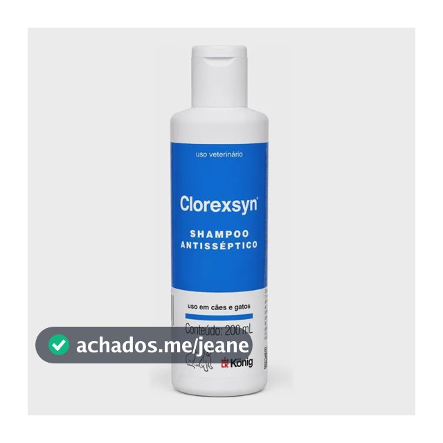 Shampoo Antisséptico Konig Clorexsyn 200ml Hipoalergênico Cães Gatos Agradável
