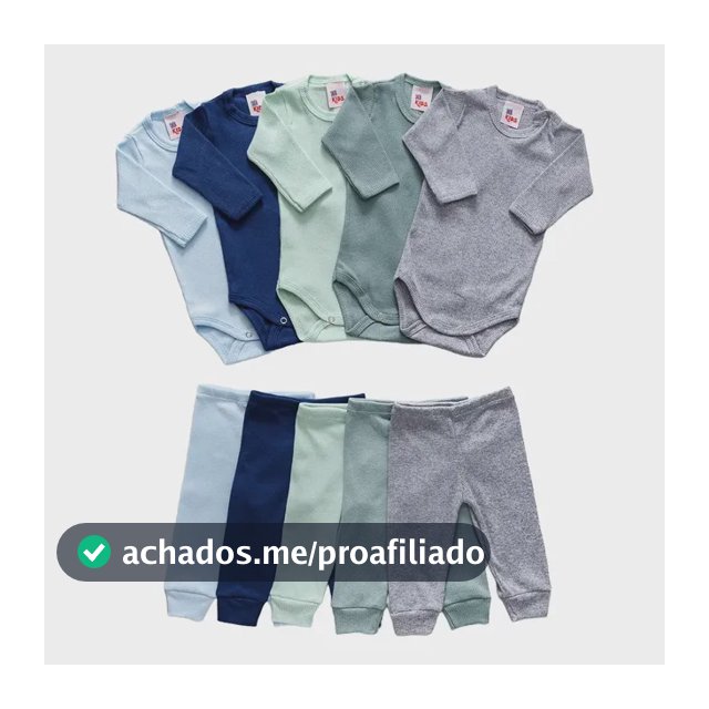 Kit 5 Conjuntos Pagão Canelado Bebê Cores Sortidas 6605
