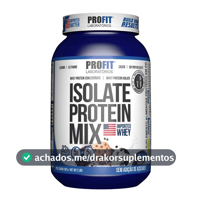 Whey Protein Isolado Mix Pote 907g - Profit Sabor Cookies & Cream