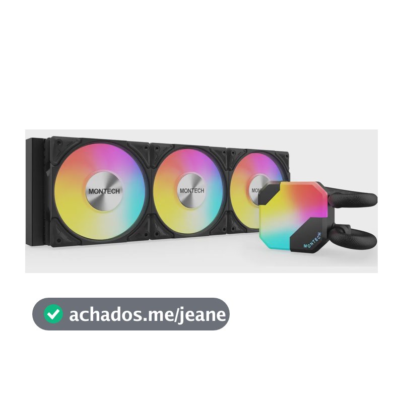 Water Cooler Montech Hyperflow ARGB 360mm para CPU com Intel e AMD