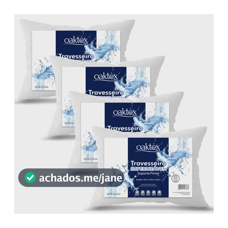 Kit C/4 Travesseiros Antialérgico Impermeável 50x70 Lavável