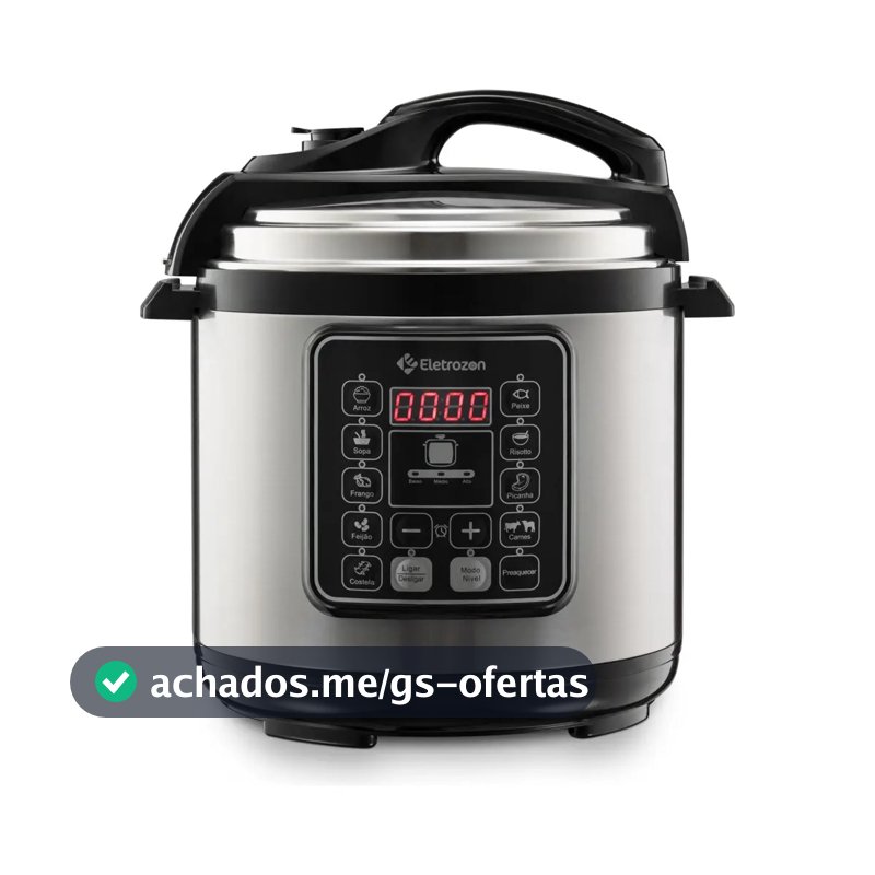 Panela de Pressão Elétrica 1100W Eletrozon Elt-808 de 6 Litros com Revestimento Antiaderente e Desligamento Automático