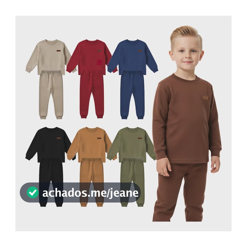 Kit 4 Peças Moletom Peluciado Infantil Menino Conjuntos Liso/minimalista 4 Peças 6 - [veste 4 A 5 Anos]
