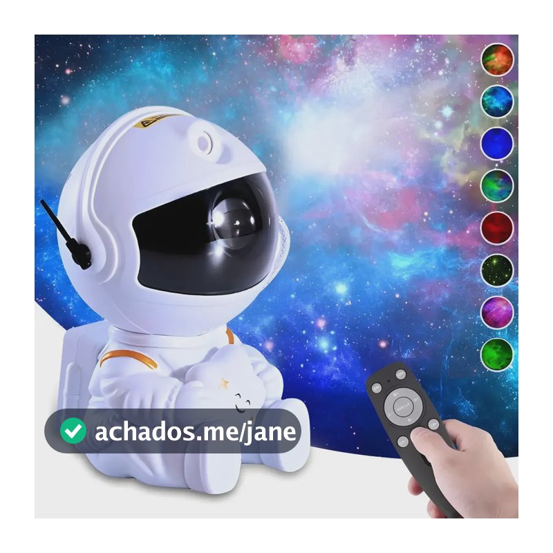 Projetor de Estrelas Astronauta para Quarto com Luz Nebulosa e Galáxia