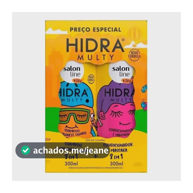 Kit Shampoo + Condicionador Salon Line Hidra Multy Kids 300ml Cada