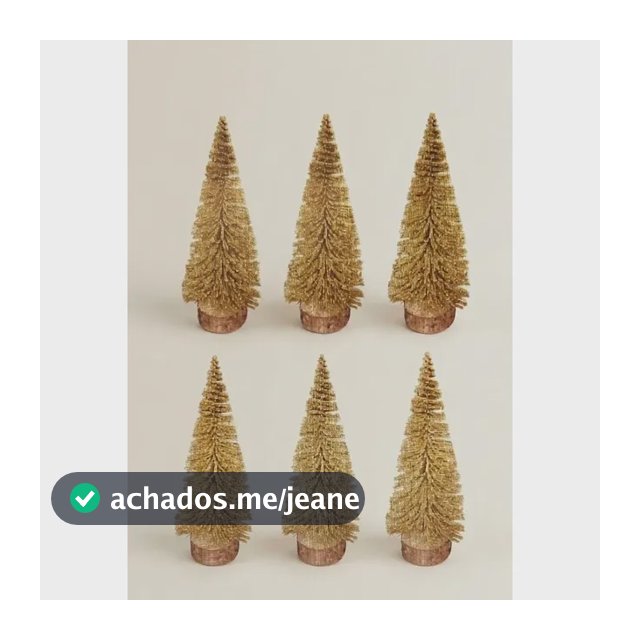 Kit 6 Arvores De Natal Com Base Madeira Decoração Mesa