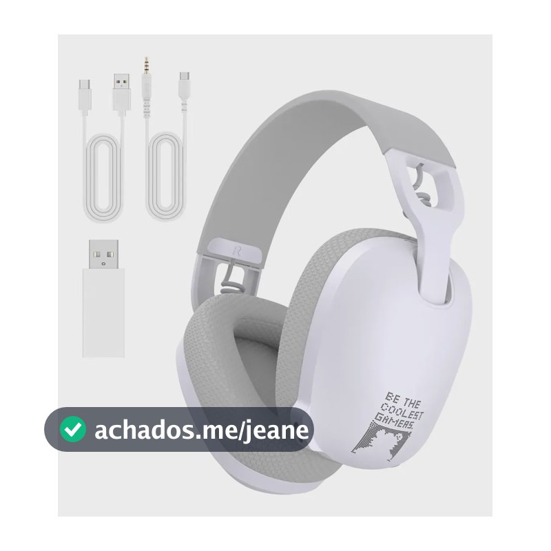 Headset Gamer Profissional Onikuma B2 Bluetooth, P3 Branco E Cinza