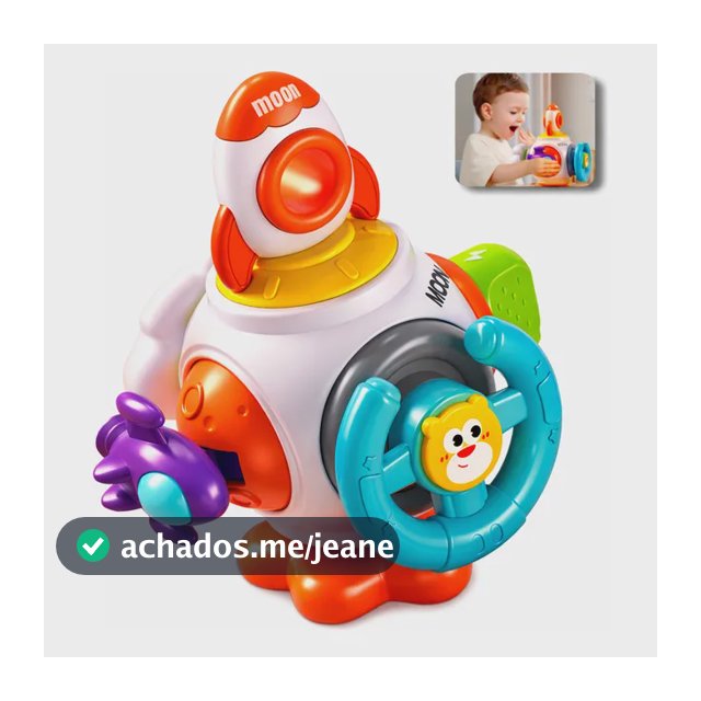 Cubo Didático Interativo Para Bebê Brinquedo Montessori 6x1 Foguetinho