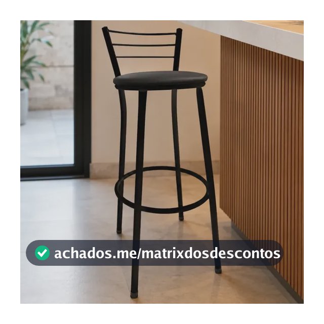 Banqueta Alta Bistro Para Bar Cozinha, Lanchonetes Ferro Preto