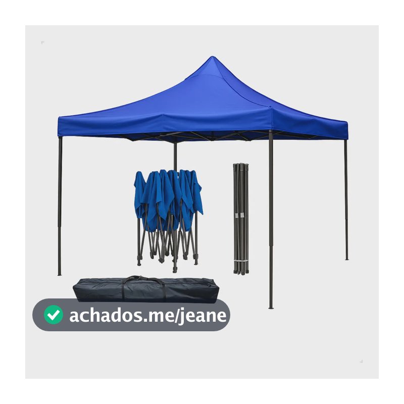 Gazebo Barraca Tenda Camping Praia Garagem Feira Teto 3x3 Mt Cor Azul