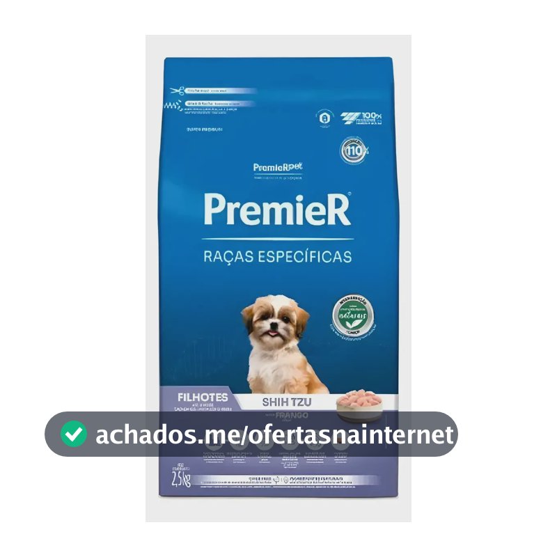 Ração Premier Shih Tzu Filhotes Frango Raça Específica 2,5kg
