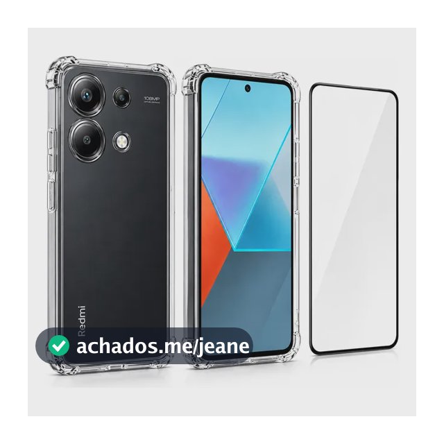 Kit Capa Capinha Para Xiaomi Redmi Note 13 4g + Pelicula Transparente