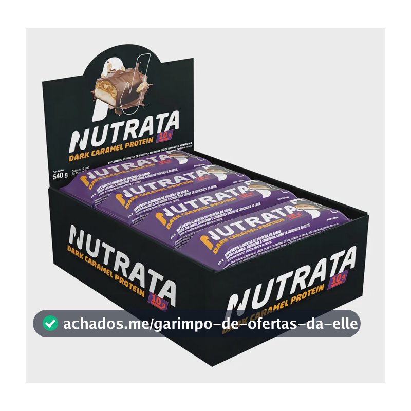 Suplemento em barra de proteína Nutrata Alimentar em sabor Dark Caramel x 400g