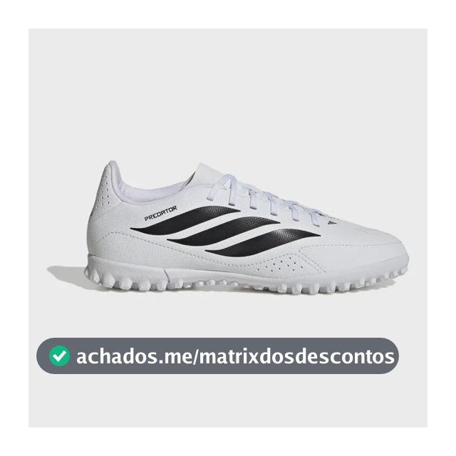 Chuteira Society Juvenil Predator Essentials 26.5 adidas Branco 31 Br