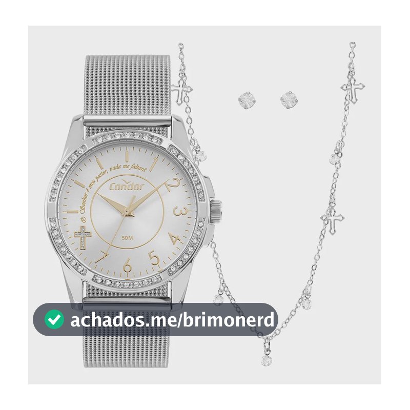 Kit Relógio Condor Aço Prata Modelo CO2035NTXK4K Feminino