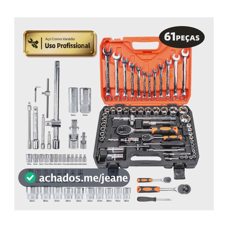 Inova Cases Jogo De Soquetes Automotivo Maleta De Chaves Sextavados Catracas Caixa De Ferramentas 61 Peças Kit Acessorios Combinada Completa Allen Torx Gedore Para Loja do Mecanico Oficina Mecânica