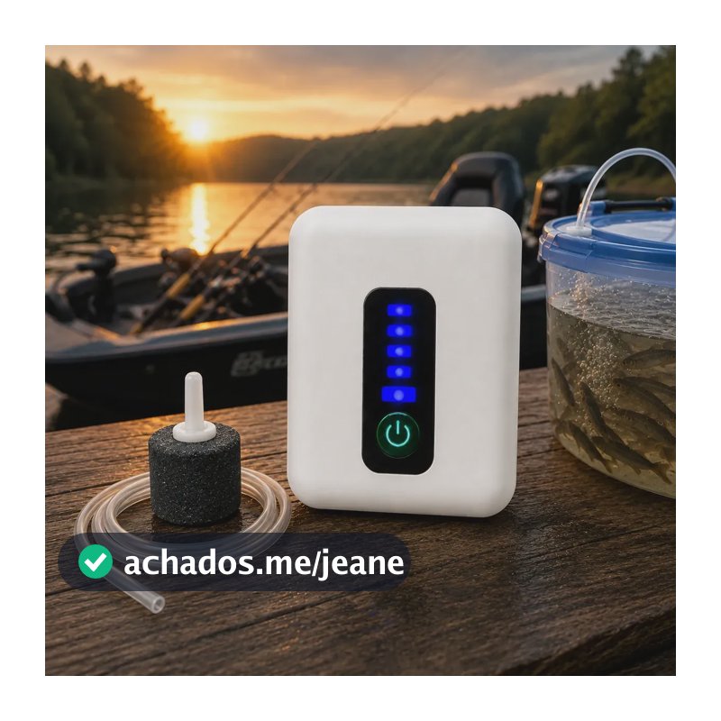 Bomba Ar Oxigenio Recarregavel Sem Fio Iscas Vivas Lambaris 127/220v