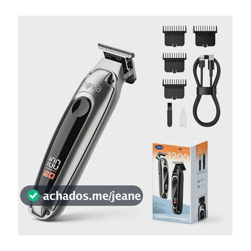 Máquina De Cortar Cabelo Elétrica Inova Portátil Precisão Cinza 5
