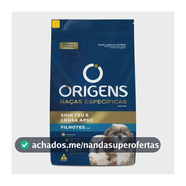 Ração Seca Origens Filhotes Shih Tzu Lhasa Apso 1kg Frango