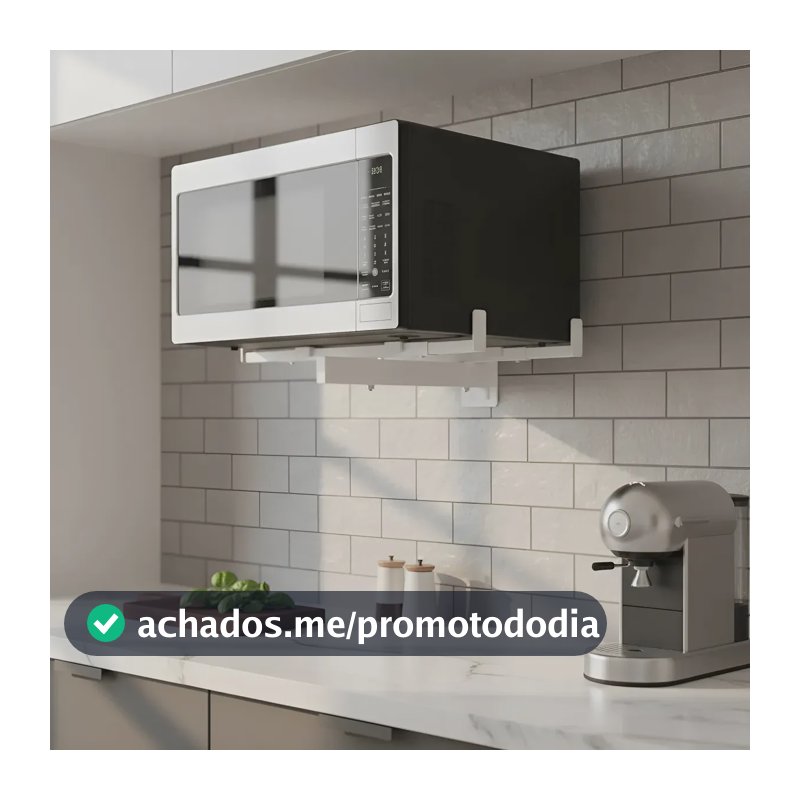 Suporte Para Micro-ondas e forno elétrico Regulável De Parede Branco Aço Carbono 40kg Dion Df1