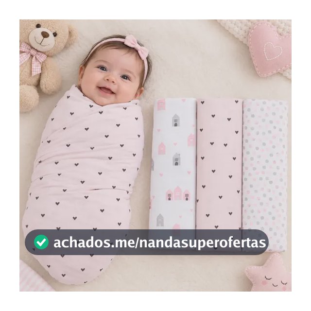 Kit Cueiro 3 Pç Papi Algodão Flanelado Enxoval Presente Bebe