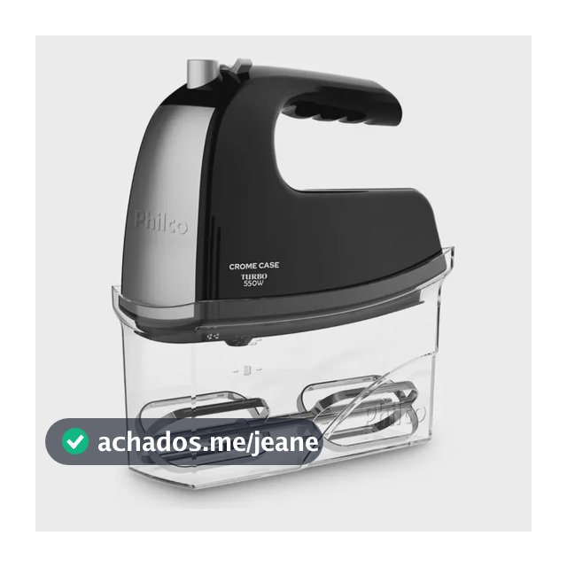 Batedeira Portátil Pbt450p Crome Case 550w Preta Philco Preto 60hz