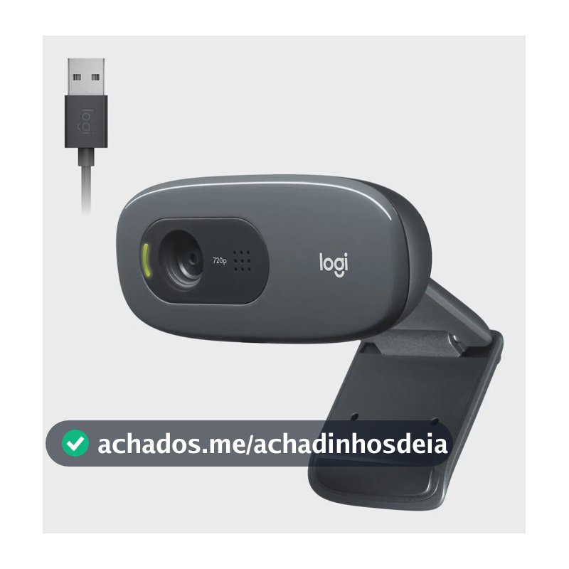 Webcam HD Logitech C270 com Microfone Embutido HD