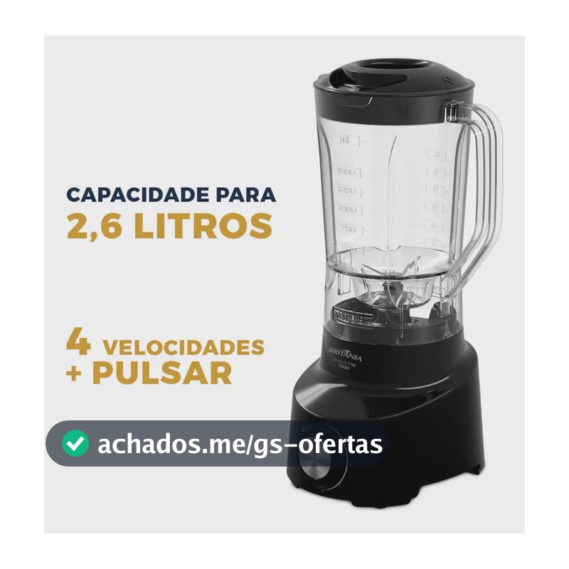 Liquidificador Britânia 2.6l Diamante 1100 Preto