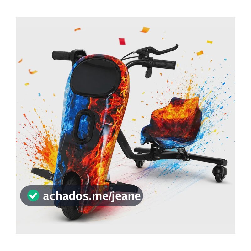 Patinete Elétrico Triciclo Drift 350w Bluetooth Infantil 36v Fogo E Água