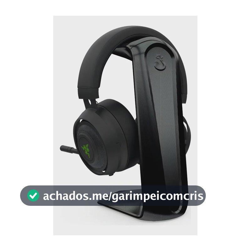 Suporte Headset Headphone Gamer Sculpy C1 Preto Mesa Fones Grandes Pés Silicone