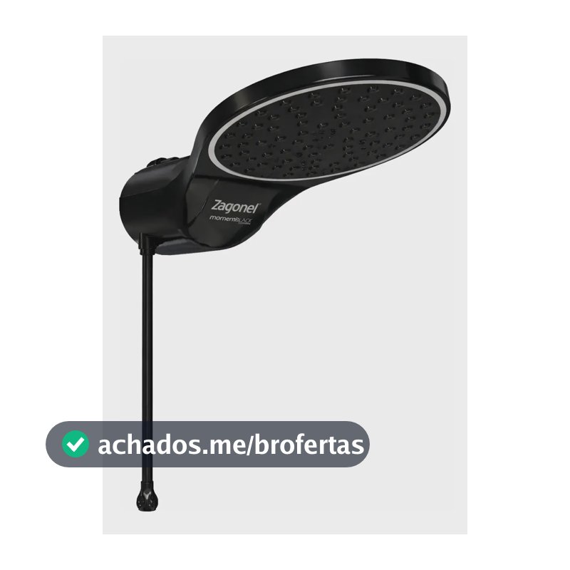 Chuveiro Ducha Elétrico Parede Zagonel Eletrônica Moment Preto 7.5 Kw