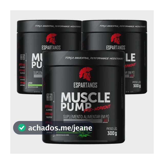 Kit 3x Pré Treino Muscle Pump Pre Workout 300g Espartanos