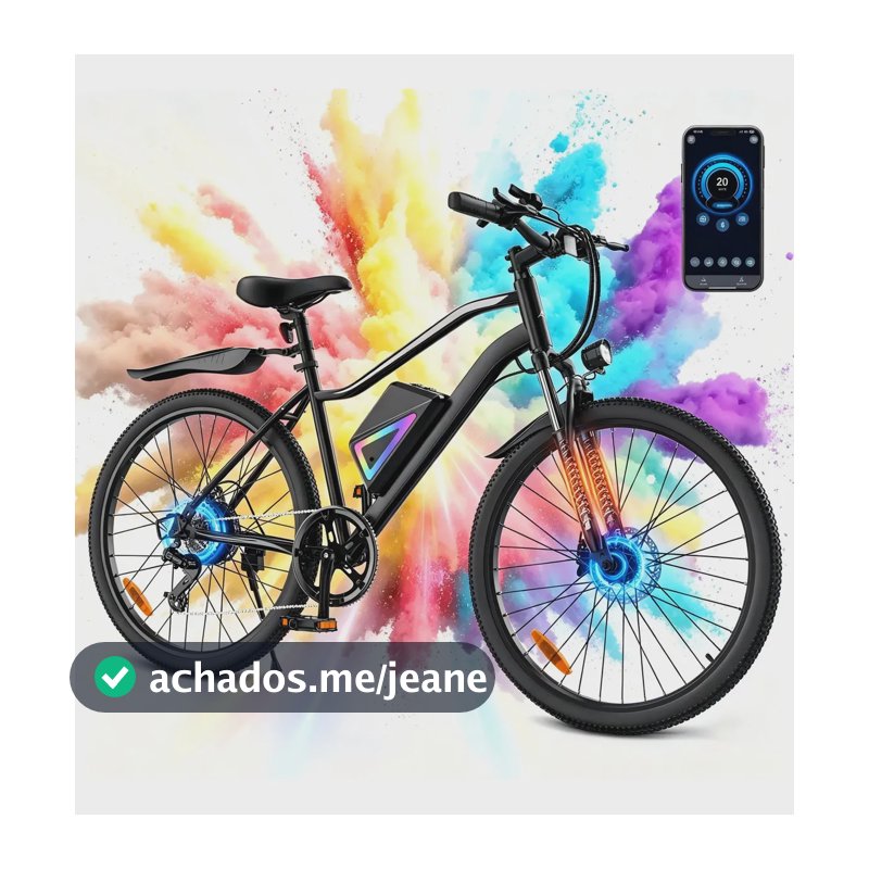 Bicicleta Elétrica Xroymexroy EB3 26" 750W com Bateria 36V, Autonomia 40km, Suspensão Dianteira, Shimano 7 Marchas e APP