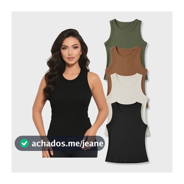 Kit 4 Blusinhas Regata Canelada Feminina Moda E Conforto