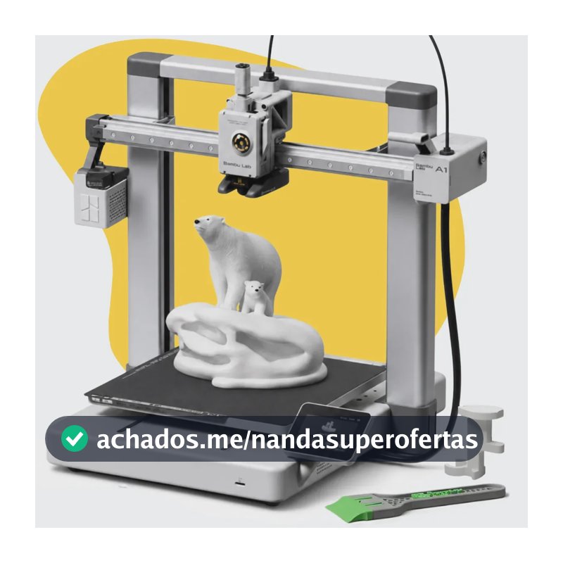 Impressora 3d Fdm Aberta A1 Bambu Lab Sem AMS + Porta Resíduos - Espátula - Chave Manutenção
