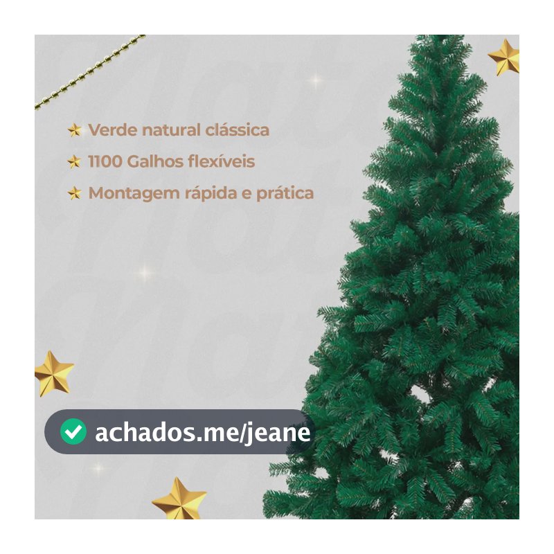 Arvore De Natal Ipanema Grande 2,10m Verde Com 1100 Galhos