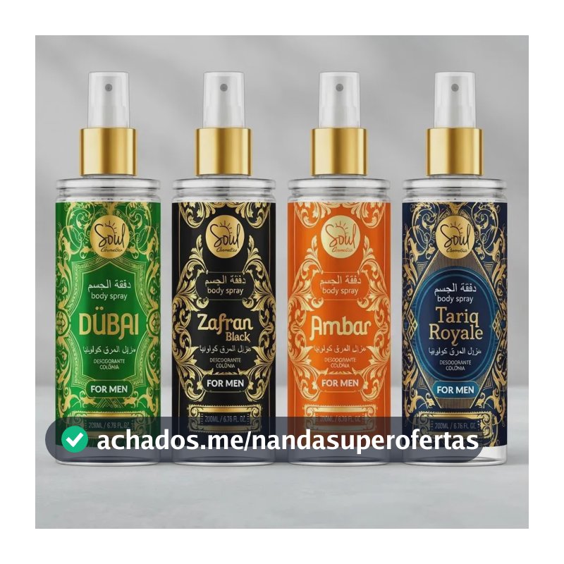 Body Splash Arabe C/4un 200ml Perfume Masculino De Luxo