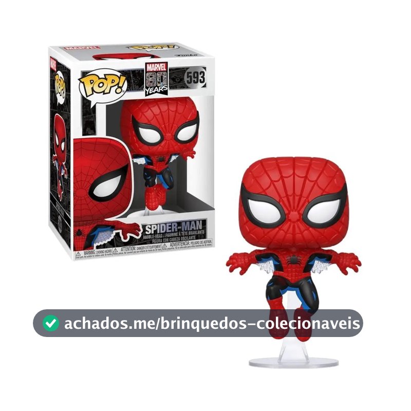 Boneco Primeira Aparição do Homem-Aranha Marvel 80 Anos 593 Funko Pop!